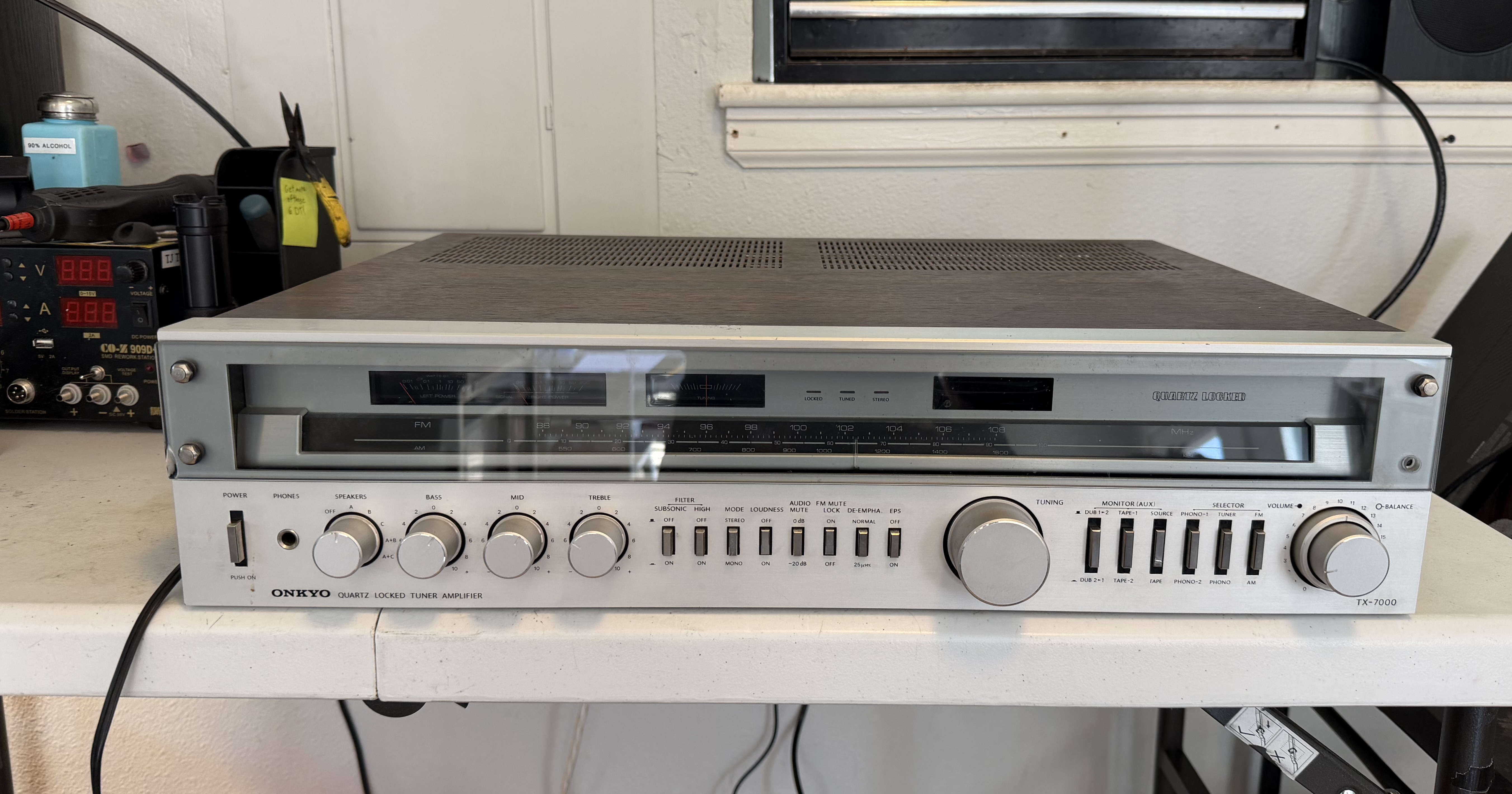 Onkyo TX-7000 tuner amplifier on the bench